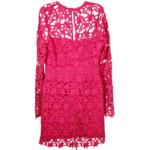 Anthropologie ENDLESS ROSE Embroidered Lace Floral Pink Dress Lg NWT | MSRP $110 - Picture 3 of 9